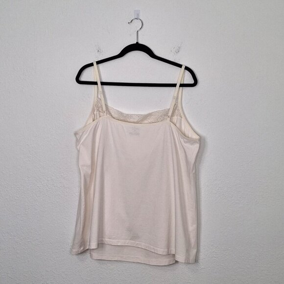 Lane Bryant Lace Cami Sz 26/28 Modal Blend Adjustable Straps Neutral Minimalist - Picture 6 of 11